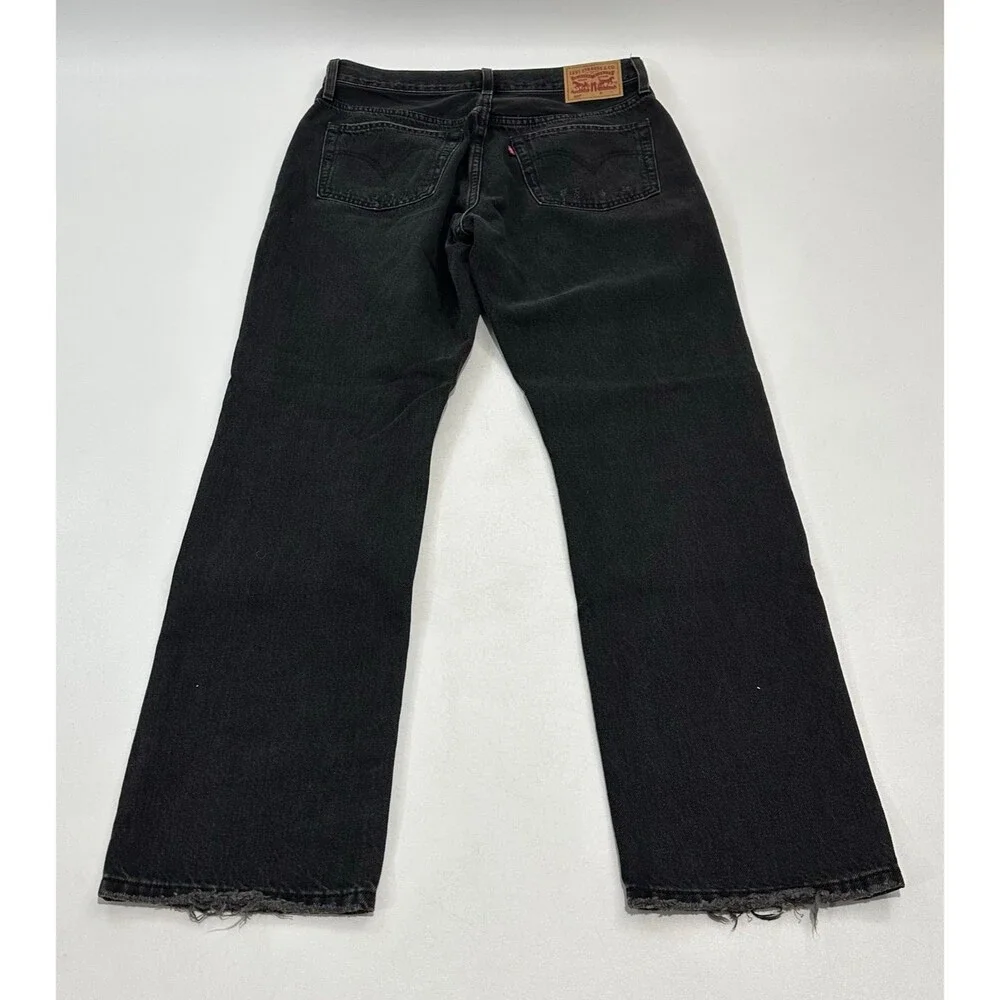 Levi Strauss & Co. Men's Jeans Black 501‎ Original Straight Denim Ripped W30 L30
